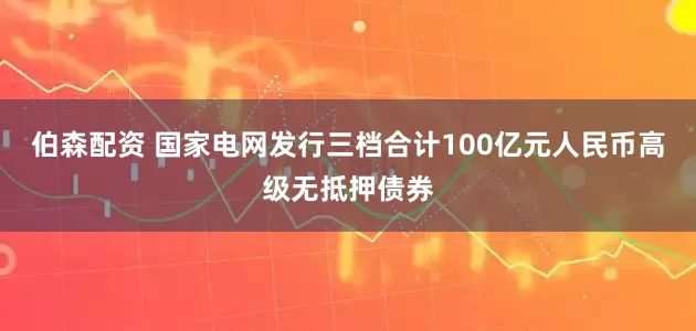 伯森配资 国家电网发行三档合计100亿元人民币高级无抵押债券
